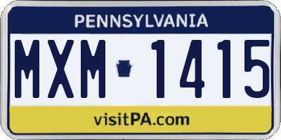 PA license plate MXM1415