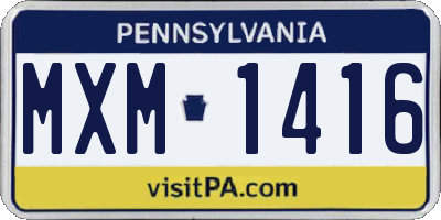 PA license plate MXM1416