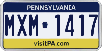 PA license plate MXM1417