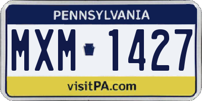 PA license plate MXM1427