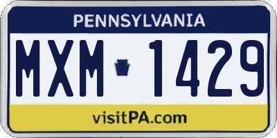 PA license plate MXM1429