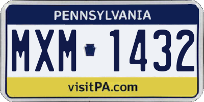 PA license plate MXM1432