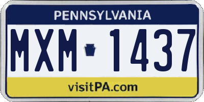 PA license plate MXM1437