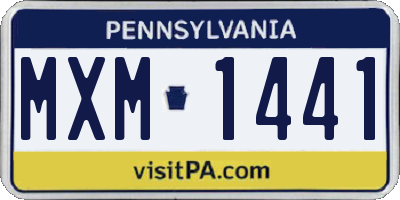 PA license plate MXM1441