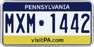 PA license plate MXM1442