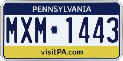 PA license plate MXM1443