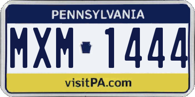 PA license plate MXM1444