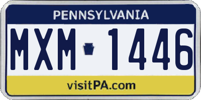 PA license plate MXM1446