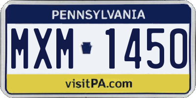 PA license plate MXM1450