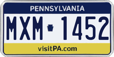 PA license plate MXM1452