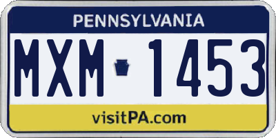 PA license plate MXM1453
