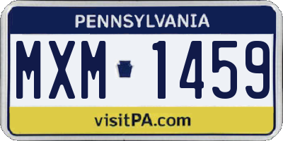 PA license plate MXM1459