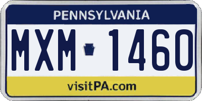 PA license plate MXM1460