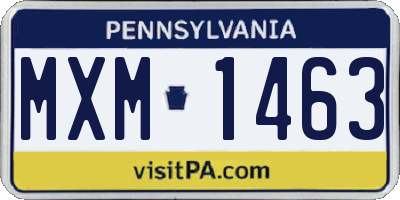 PA license plate MXM1463