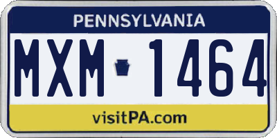 PA license plate MXM1464