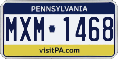 PA license plate MXM1468