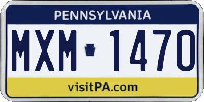 PA license plate MXM1470