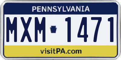 PA license plate MXM1471