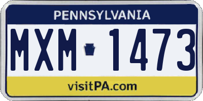 PA license plate MXM1473