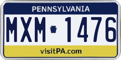 PA license plate MXM1476