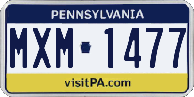 PA license plate MXM1477