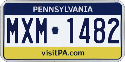 PA license plate MXM1482