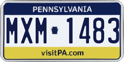 PA license plate MXM1483