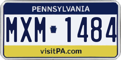 PA license plate MXM1484