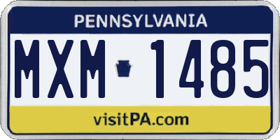 PA license plate MXM1485