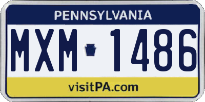 PA license plate MXM1486