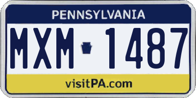 PA license plate MXM1487