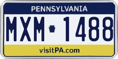 PA license plate MXM1488