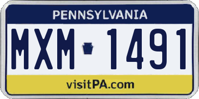 PA license plate MXM1491