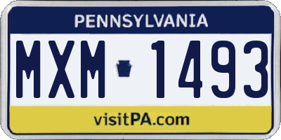 PA license plate MXM1493