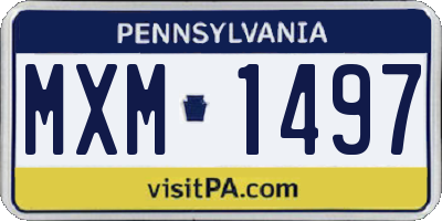 PA license plate MXM1497