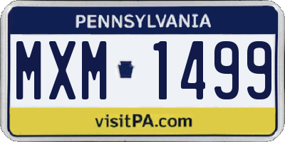 PA license plate MXM1499