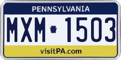 PA license plate MXM1503
