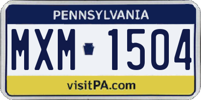 PA license plate MXM1504