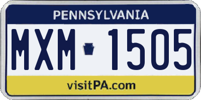 PA license plate MXM1505