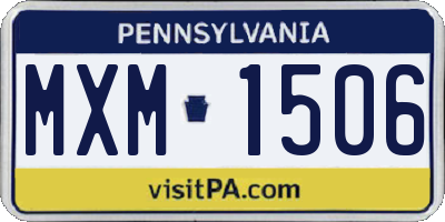 PA license plate MXM1506