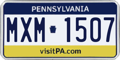 PA license plate MXM1507