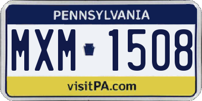 PA license plate MXM1508