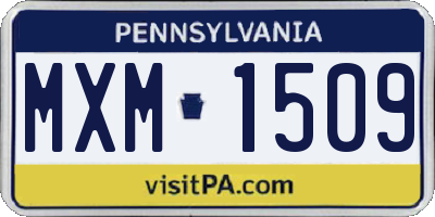 PA license plate MXM1509