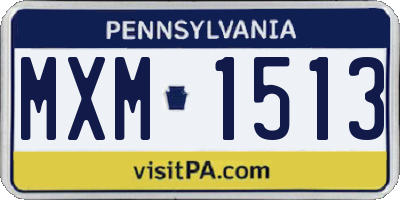 PA license plate MXM1513