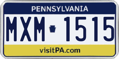 PA license plate MXM1515
