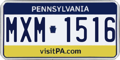 PA license plate MXM1516