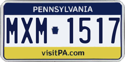 PA license plate MXM1517