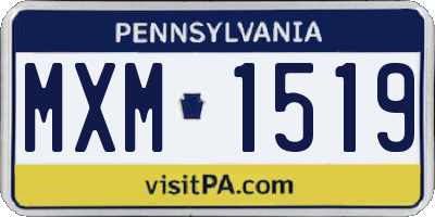 PA license plate MXM1519
