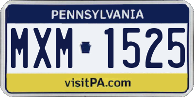 PA license plate MXM1525