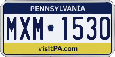 PA license plate MXM1530